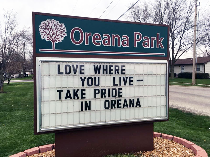 Oreana Park Sign